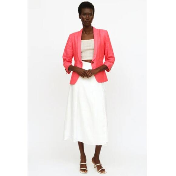 Smythe Classic Duchess Linen Blazer in Fuchsia sz 8 - Picture 12 of 12